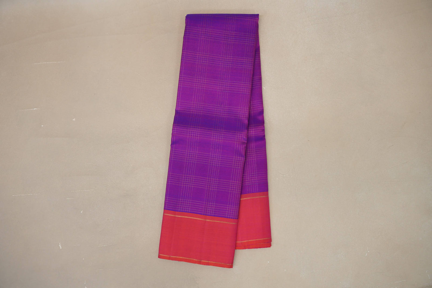 Magenta with Orange border Vintage Kanjivaram Silk Saree SS8871