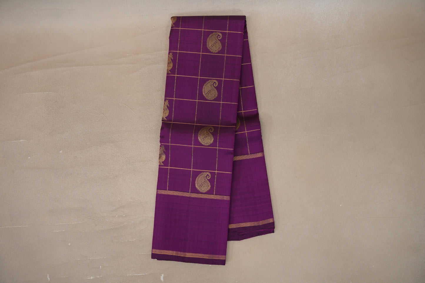 Online Deep Purple Vintage Kanjivaram Silk Saree