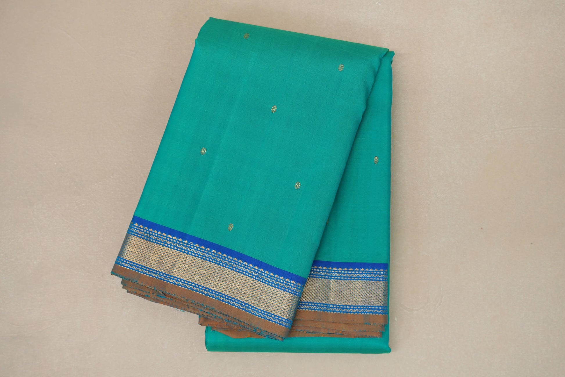 Rama green Vintage Kanjivaram Silk Saree
