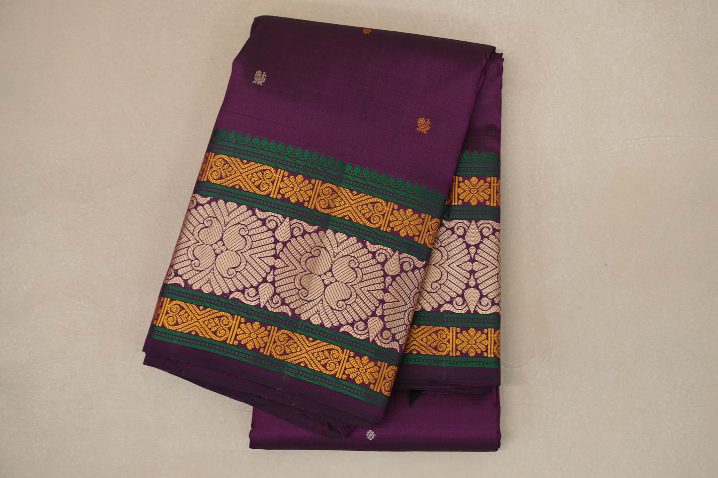 Deep purple Vintage Kanjivaram Silk Saree SS8873