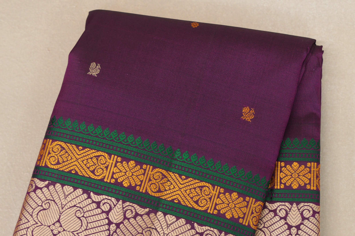 Deep purple Vintage Kanjivaram Silk Saree SS8873