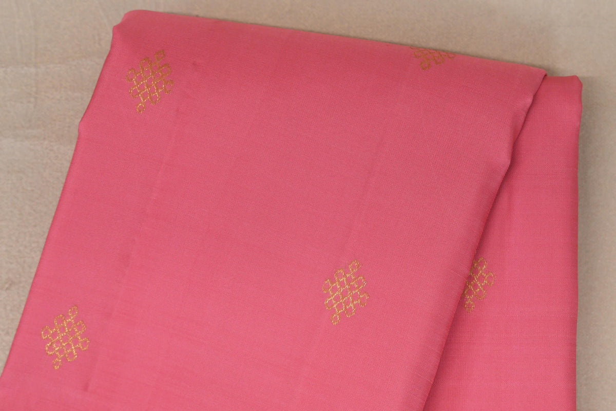 Rose Pink with Dual Tone of Rose Pink and Elaichi Green Borders Vintage Kanjivaram Silk Saree body