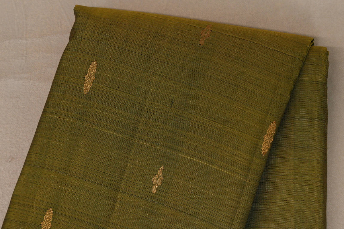 Olive Green Vintage Kanjivaram Silk Saree body