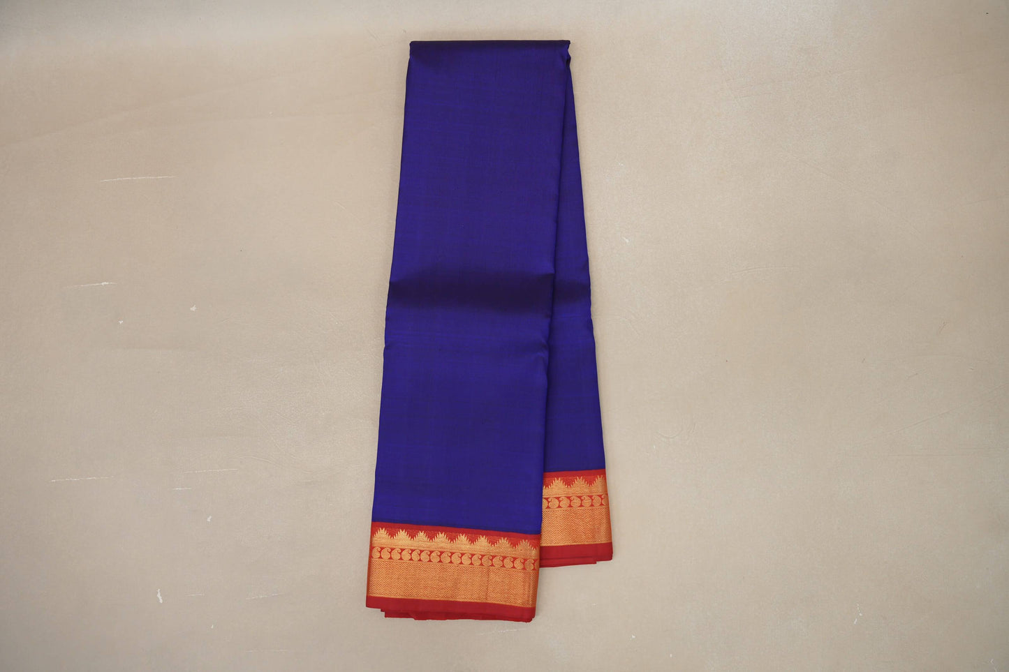 Ink Blue with red border Vintage Kanjivaram Silk Saree SS8876