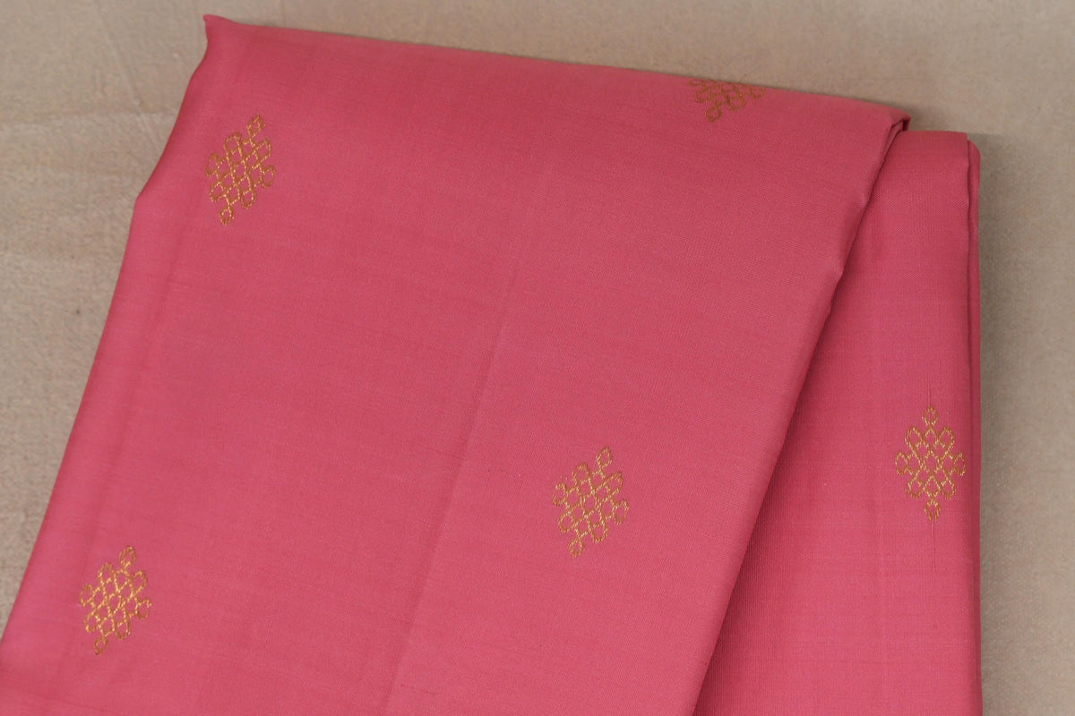 Rose Pink with Dual Tone of Rose Pink and Elaichi Green Borders Vintage Kanjivaram Silk Saree body