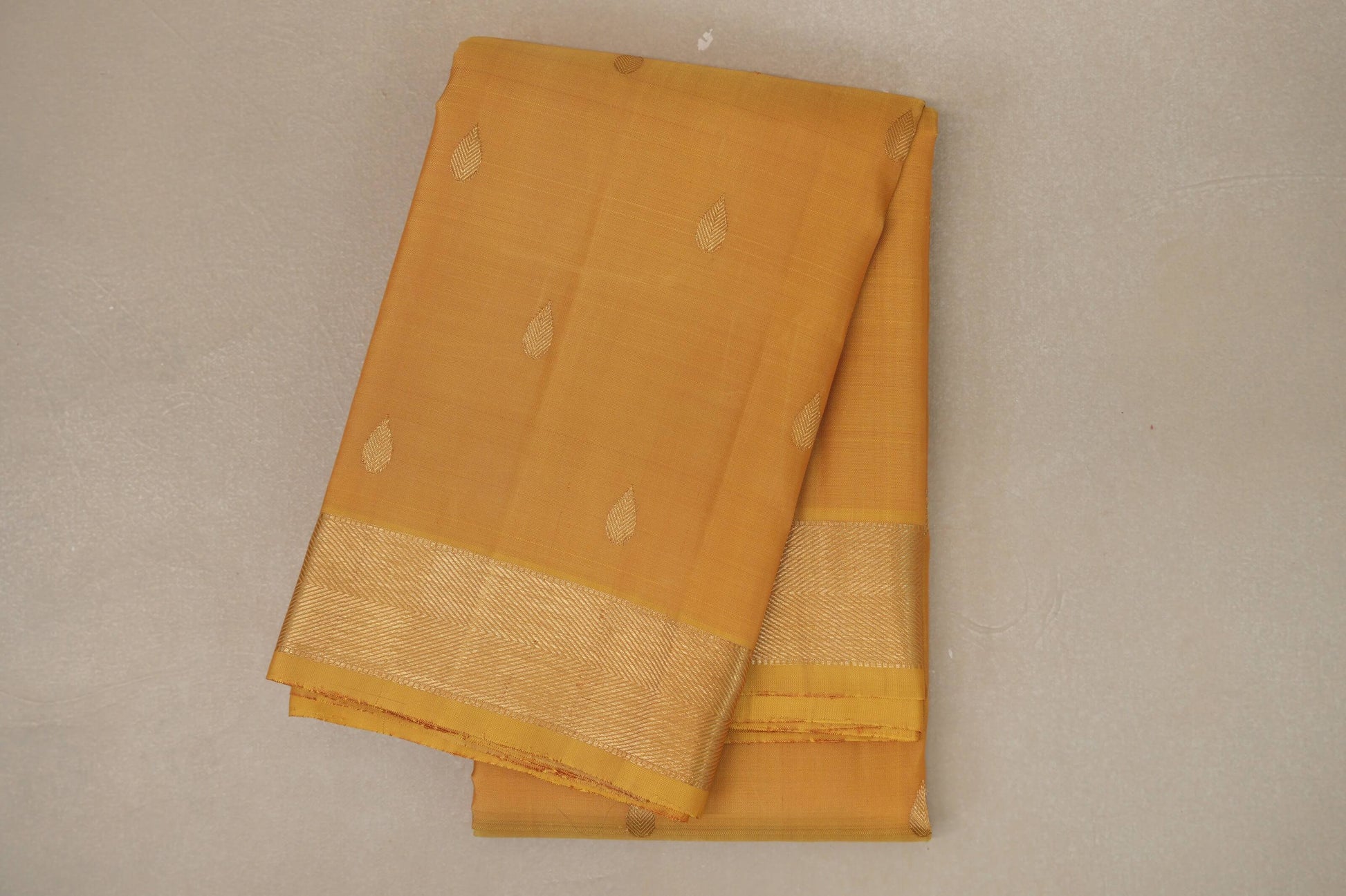 Light Lemon Yellow Vintage Kanjivaram Silk Saree  by Shreenivas Silks 
