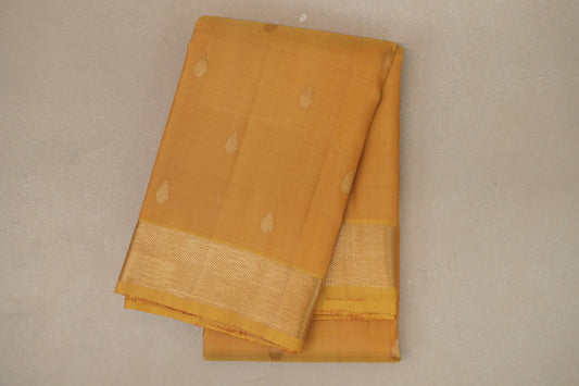 Light Lemon Yellow Vintage Kanjivaram Silk Saree  by Shreenivas Silks 