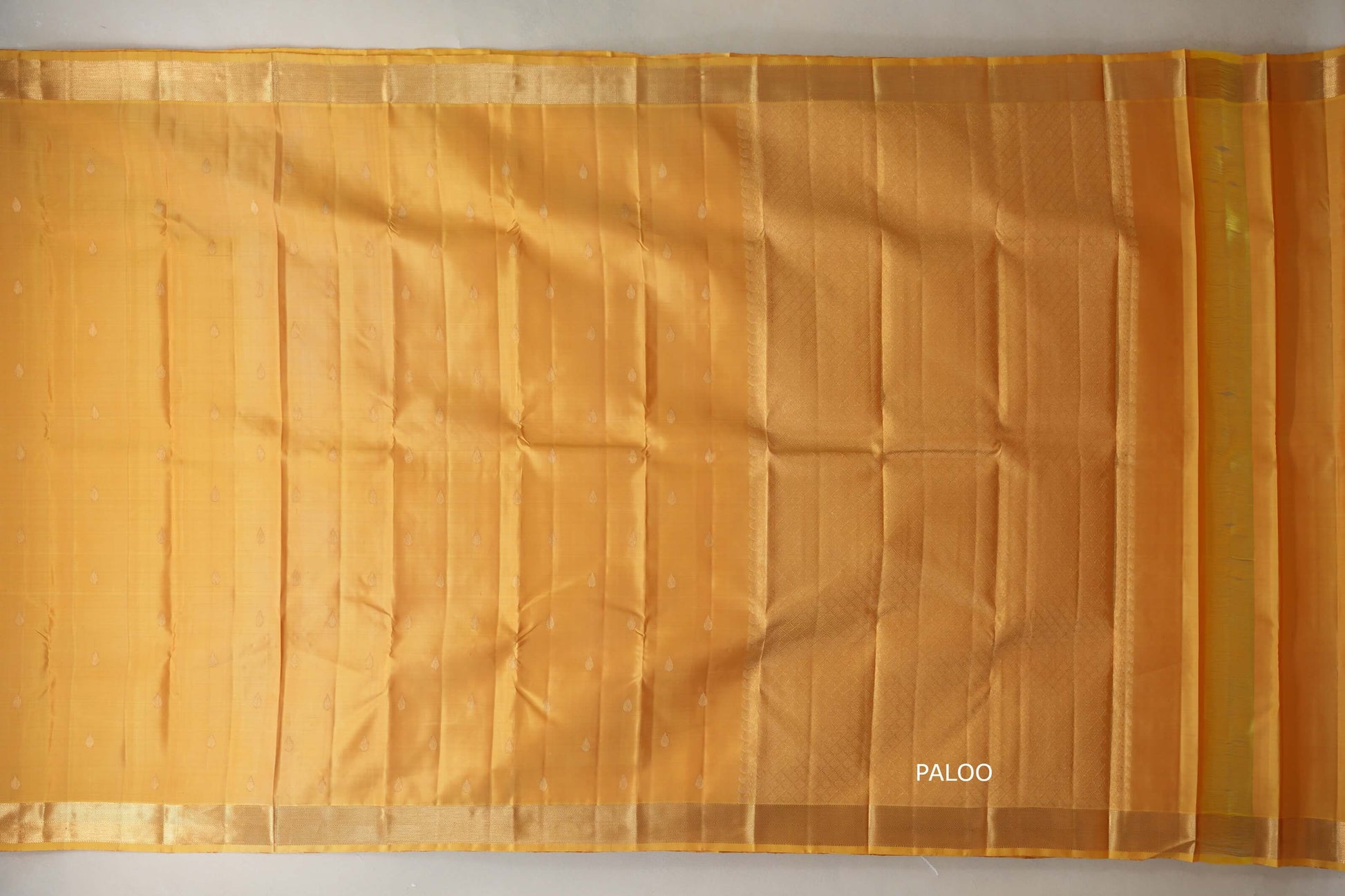 Light Lemon Yellow Vintage Kanjivaram Silk Saree  by Shreenivas Silks  paloo
