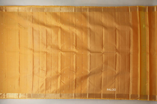 Light Lemon Yellow Vintage Kanjivaram Silk Saree  by Shreenivas Silks  paloo