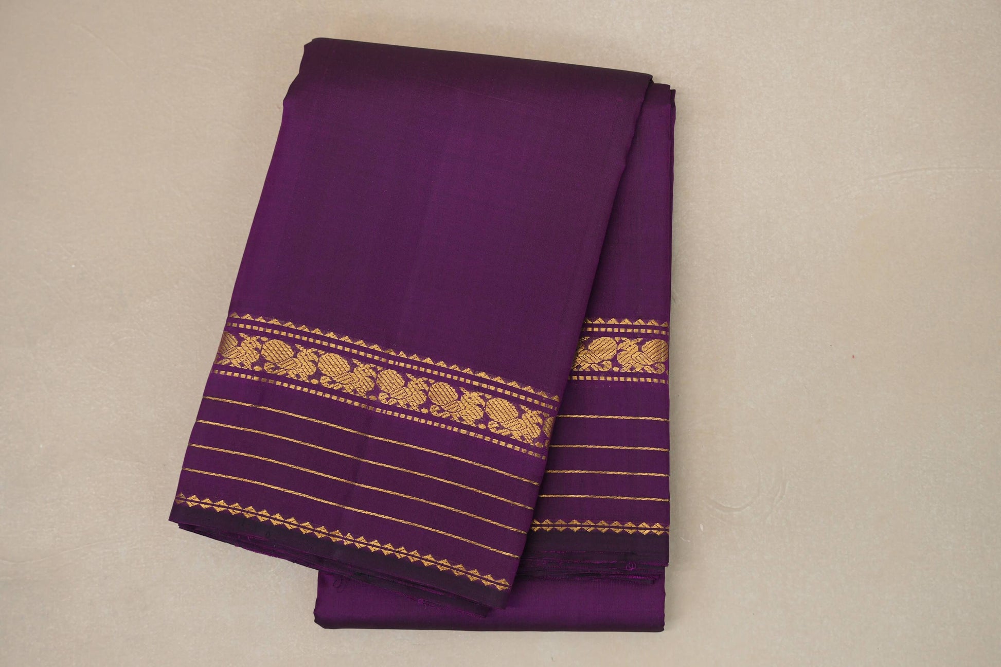 Deep Purple Vintage Kanjivaram Silk Saree 