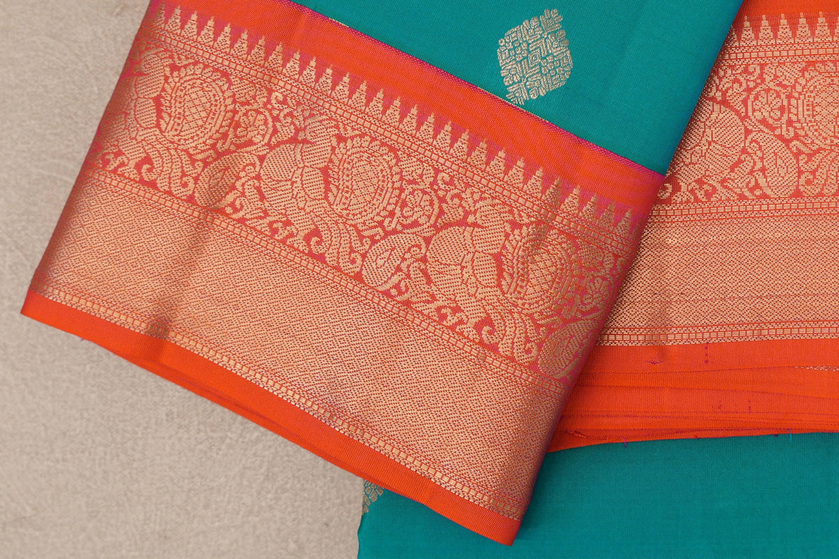 Rama Green Soft Silk Saree border