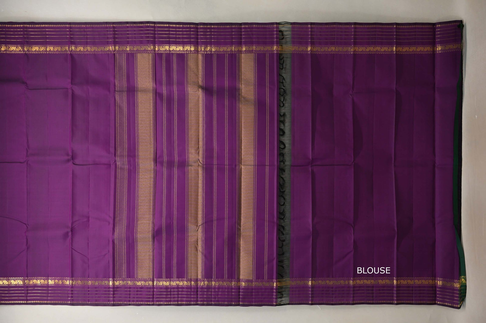 Deep Purple Vintage Kanjivaram Silk Saree blouse