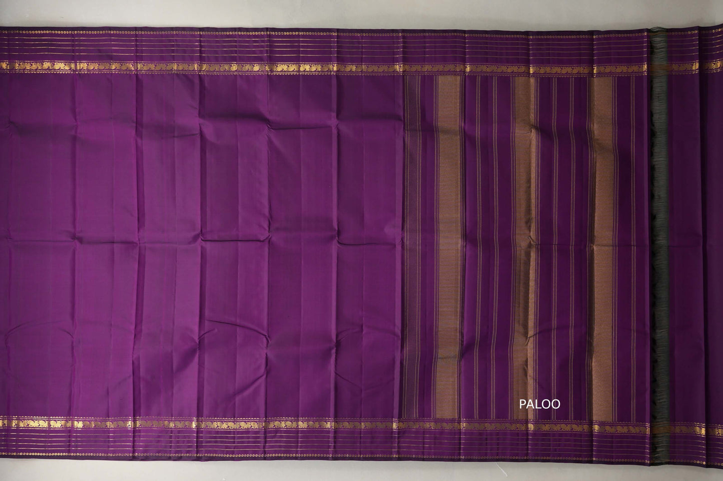 Deep Purple Vintage Kanjivaram Silk Saree  paloo