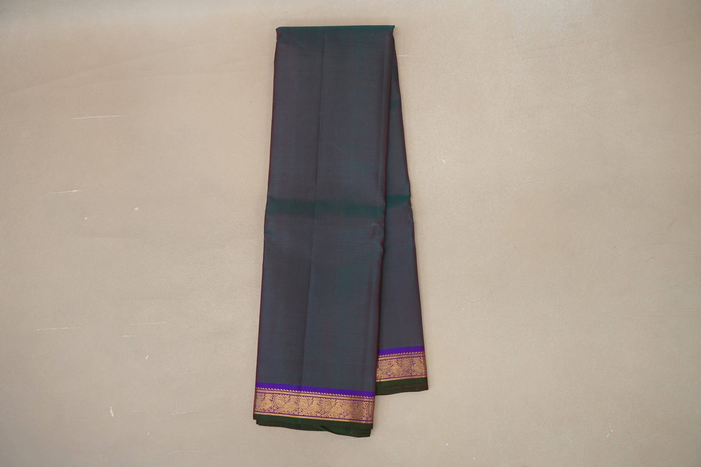 Peacock Green with purple borders Vintage Kanjivaram Silk Saree SS8880