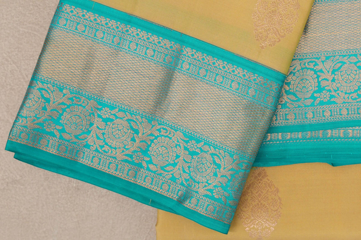 Greenish Yellow Soft Silk Saree border