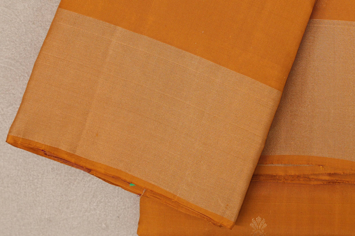 Mustard Orange Light Weight Kanjivaram Silk Saree border