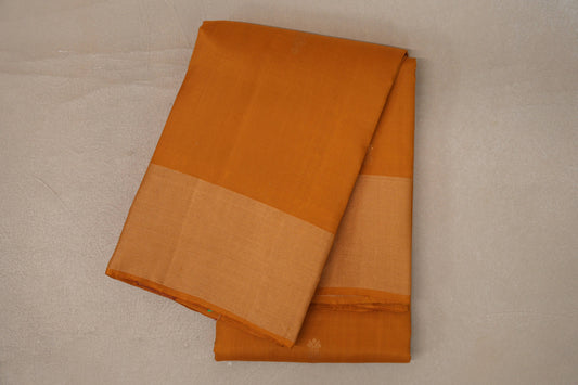 Mustard Orange Light Weight Kanjivaram Silk Saree