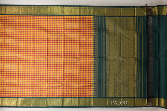 Multi Color Vintage Kanjivaram Silk Saree  paloo