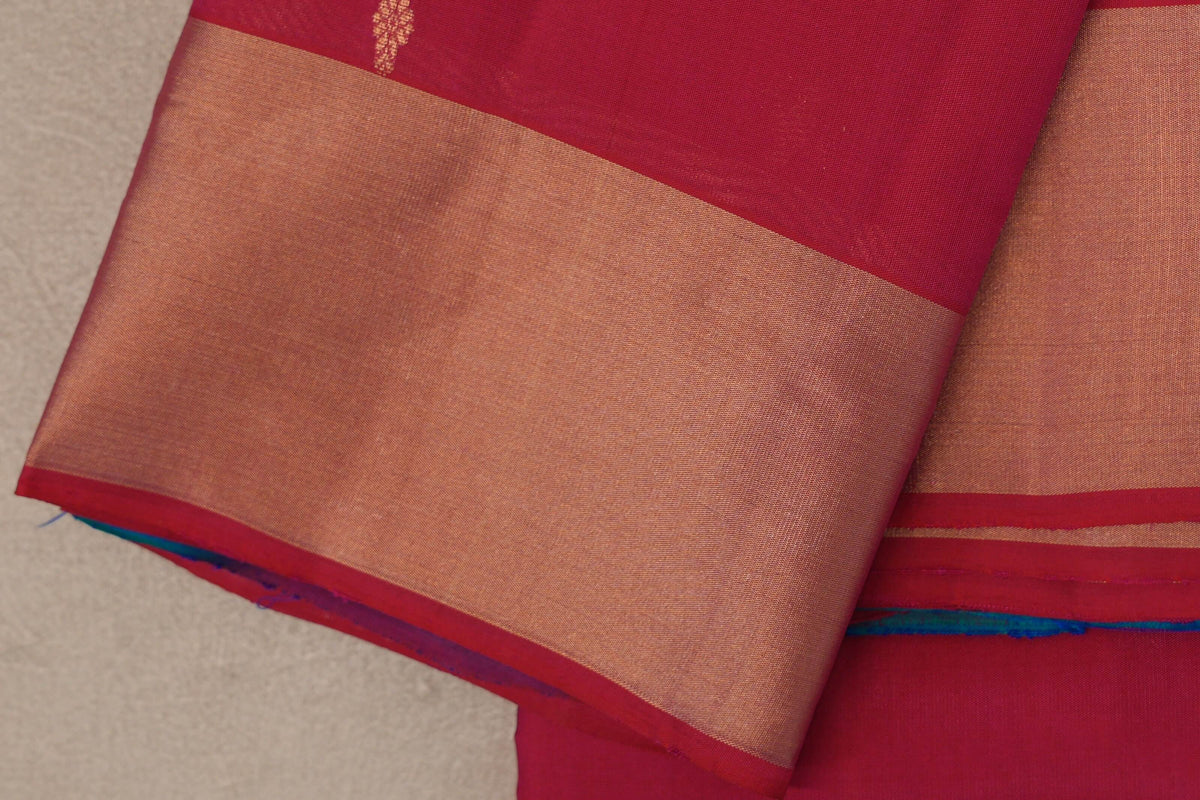 Rani Pink Light Weight Kanjivaram Silk Saree border