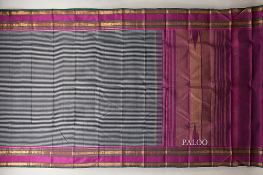Multi Color Vintage Kanjivaram Silk Saree  paloo
