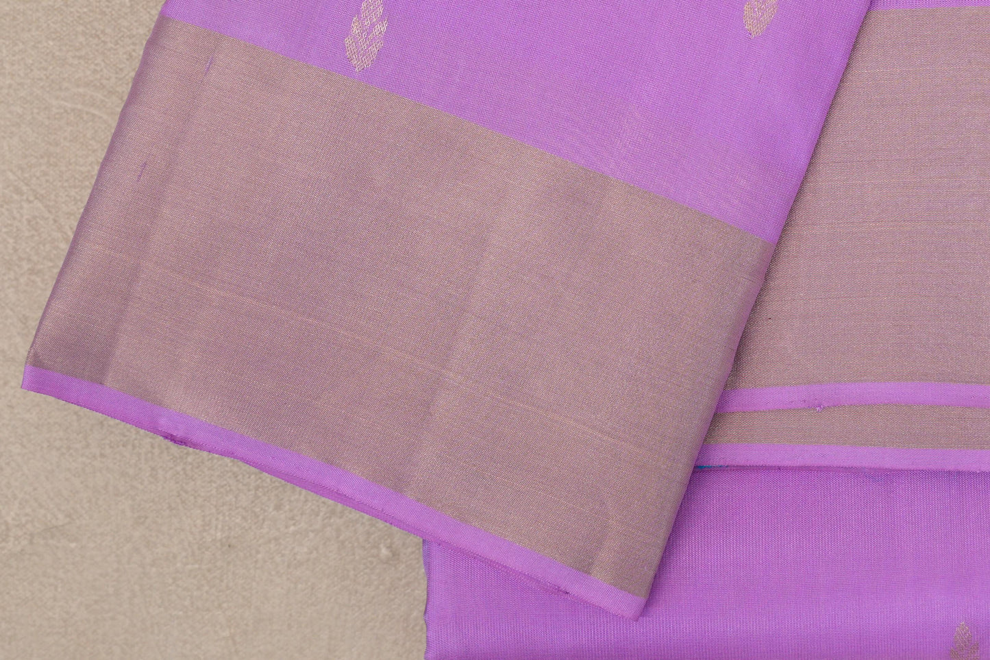 Lavender Pink Light Weight Kanjivaram Silk Saree border