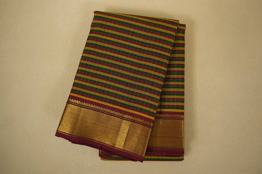 Multi color vintage kanjivaram silk saree