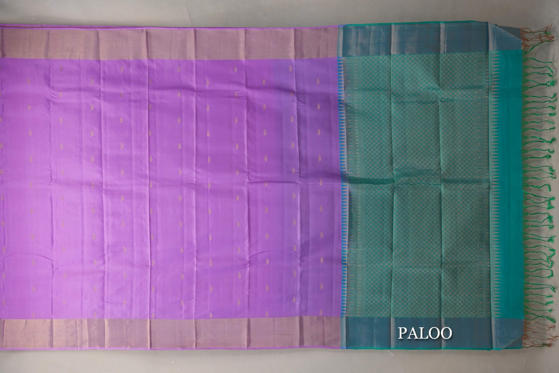 Lavender Pink Light Weight Kanjivaram Silk Saree paloo