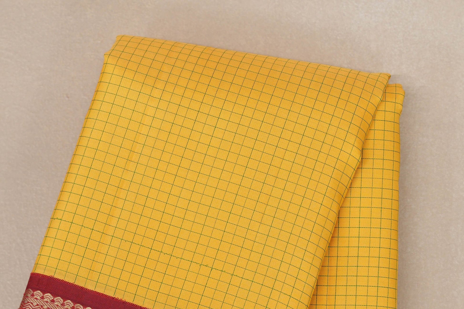 yellow Vintage Kanjivaram Silk Saree border zoom
