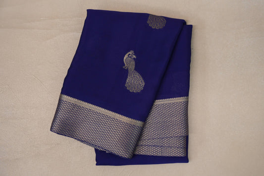Navy Blue Mysore Silk Saree