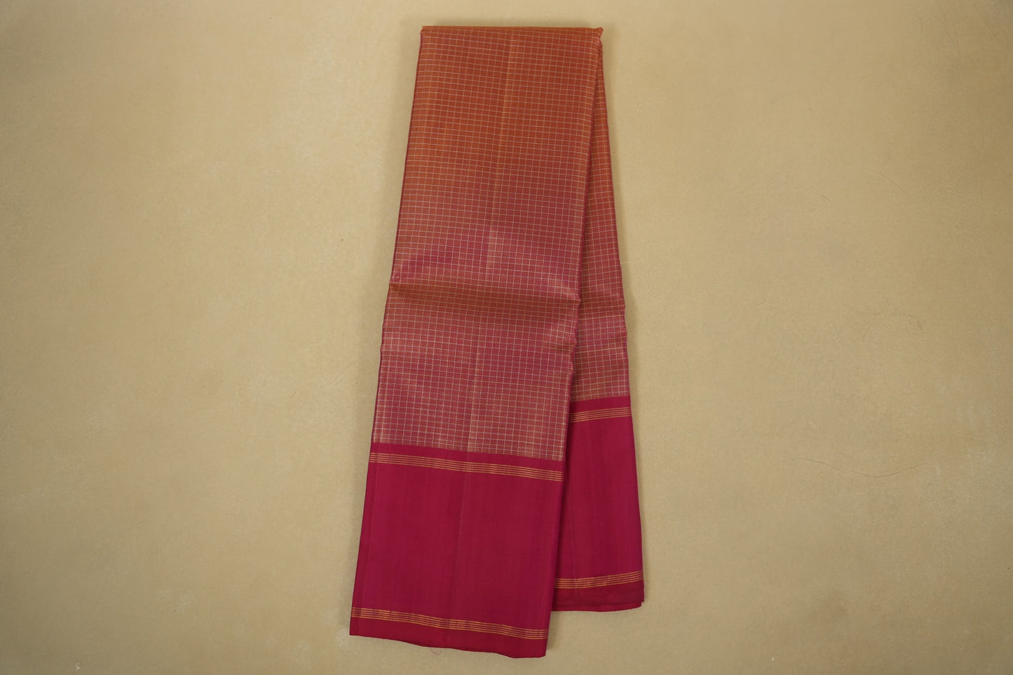 checked vintage kanjivaram silk saree