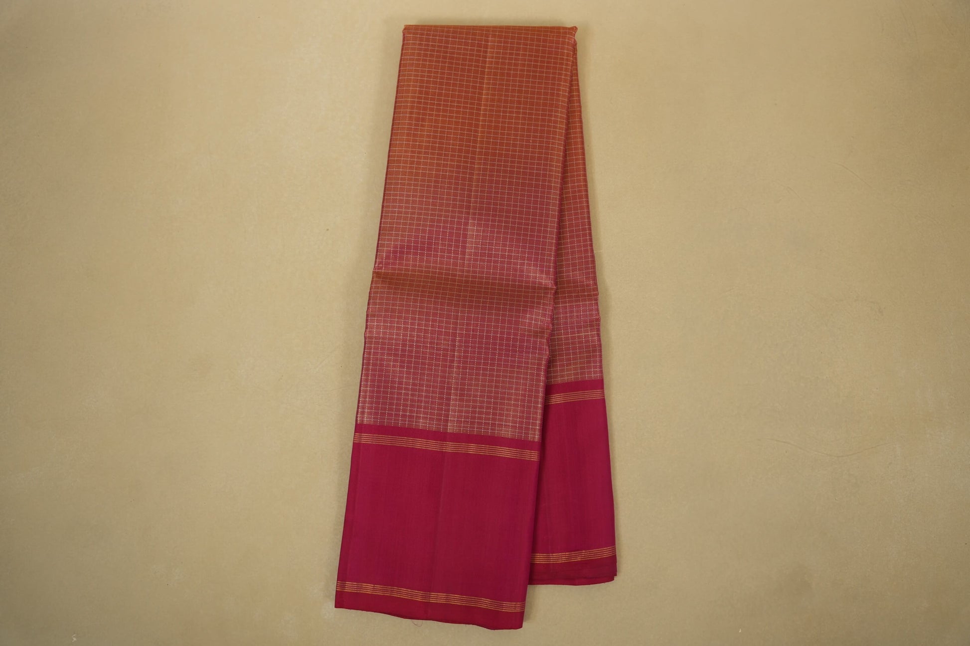 checked vintage kanjivaram silk saree