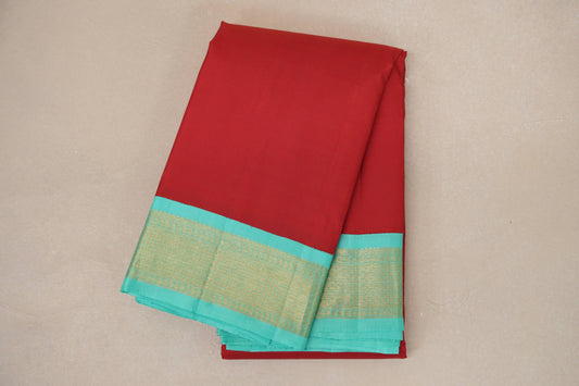 Red Vintage Kanjivaram Silk Saree folded