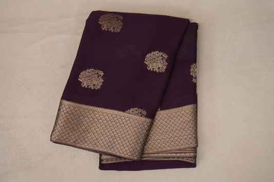 Deep Wine Mysore Silk Saree