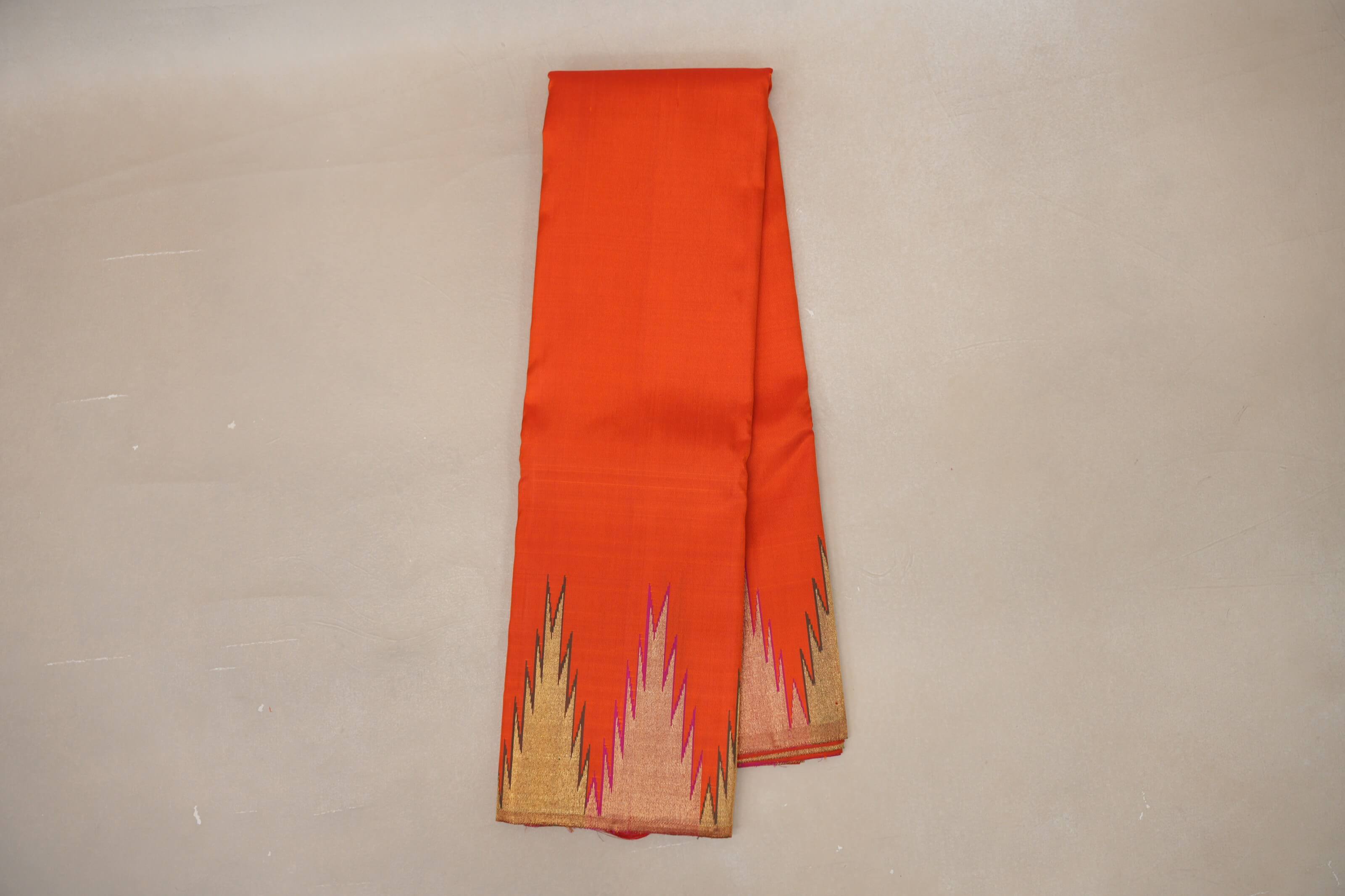 Orange Vintage Kanjivaram Silk Saree  online