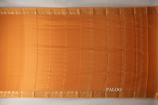 Mustard Mysore Silk Saree paloo