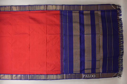 Red Ten Yards Silk Saree   paloo