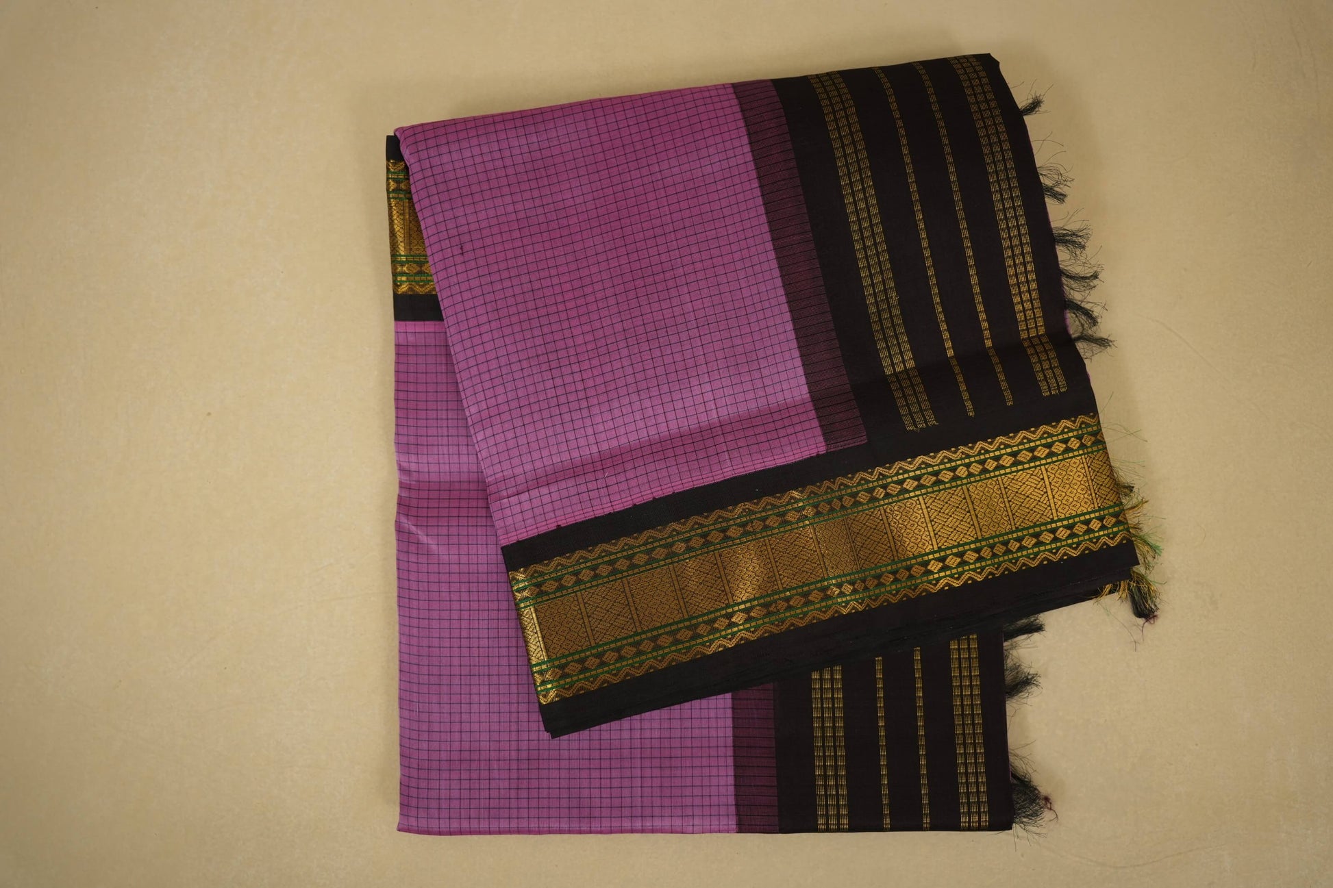 Lavender vintage silk cotton saree