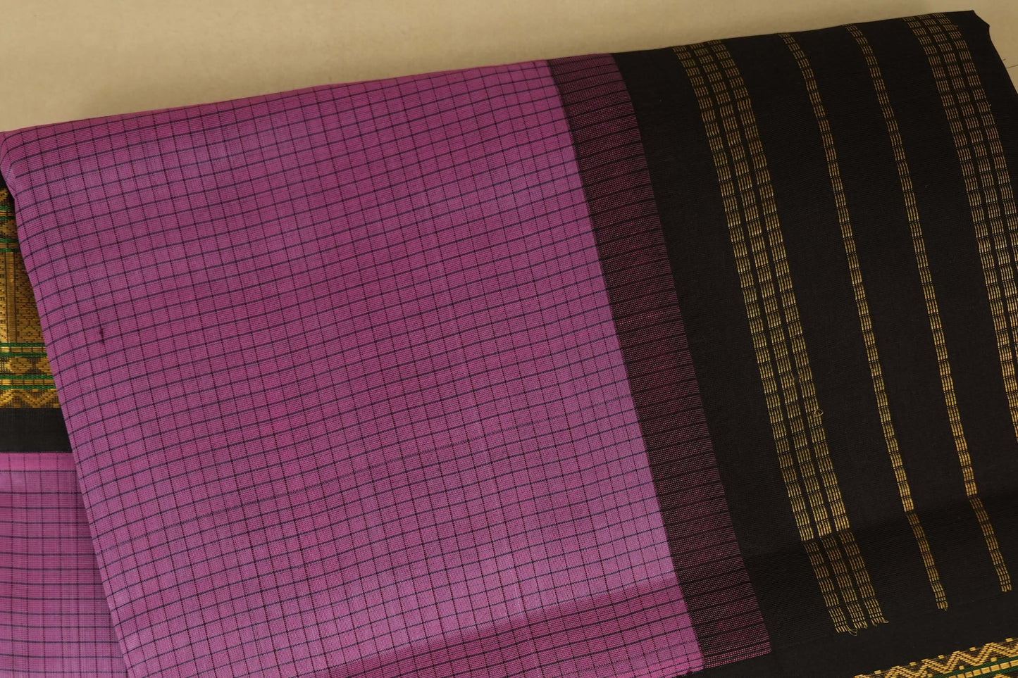 checked vintage kanjivaram silk saree