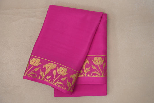 Bright Rani Pink Mysore Silk Saree