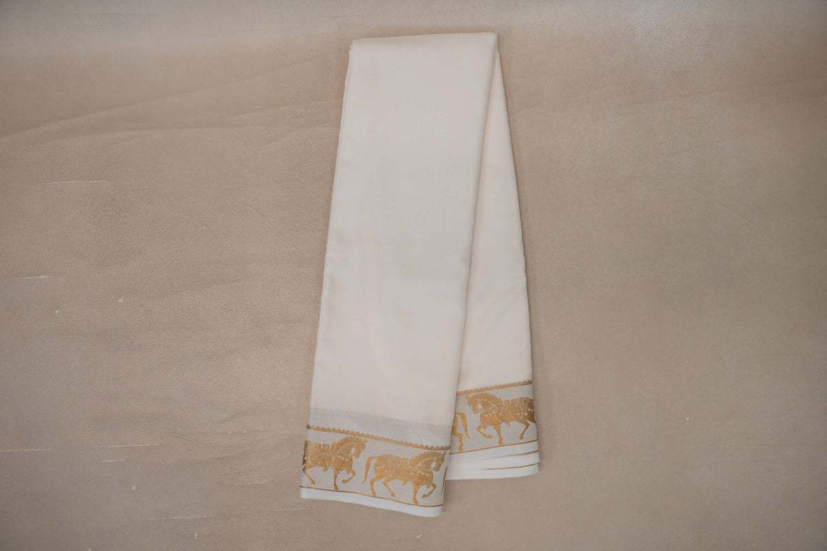 Online Milk White Mysore Silk Saree