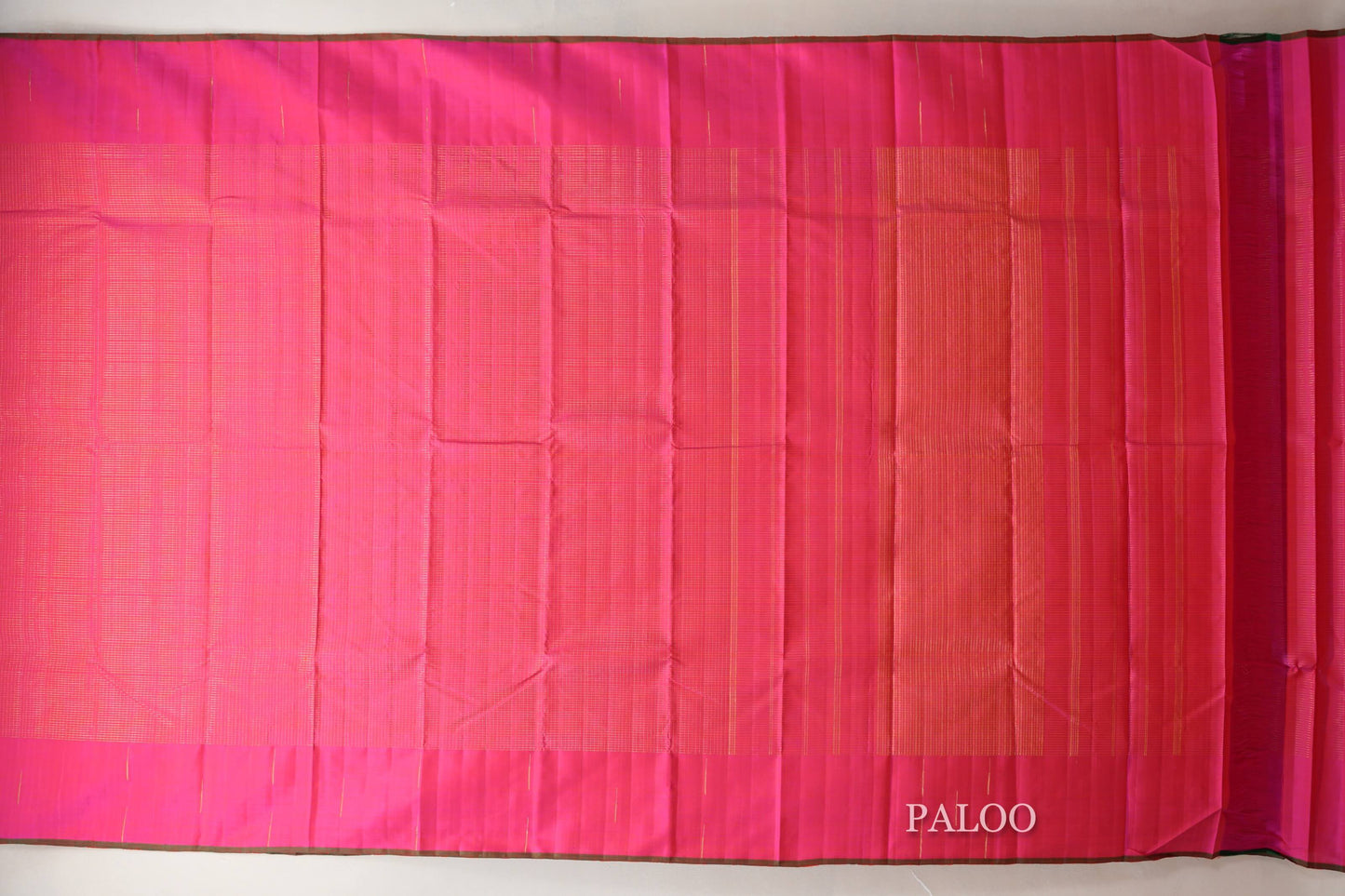 Bright Pink Zari Checks Vintage Kanjivaram Silk Saree SS8909