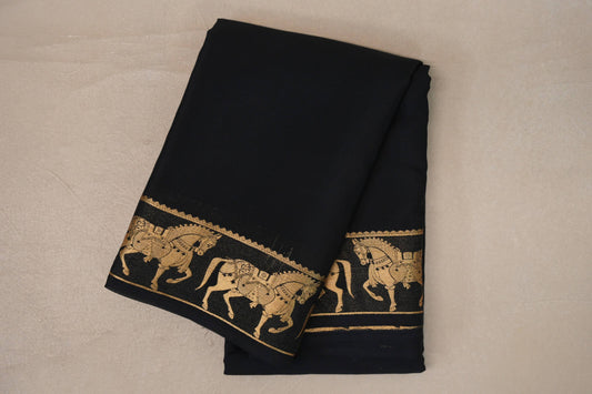 Black Mysore Silk Saree