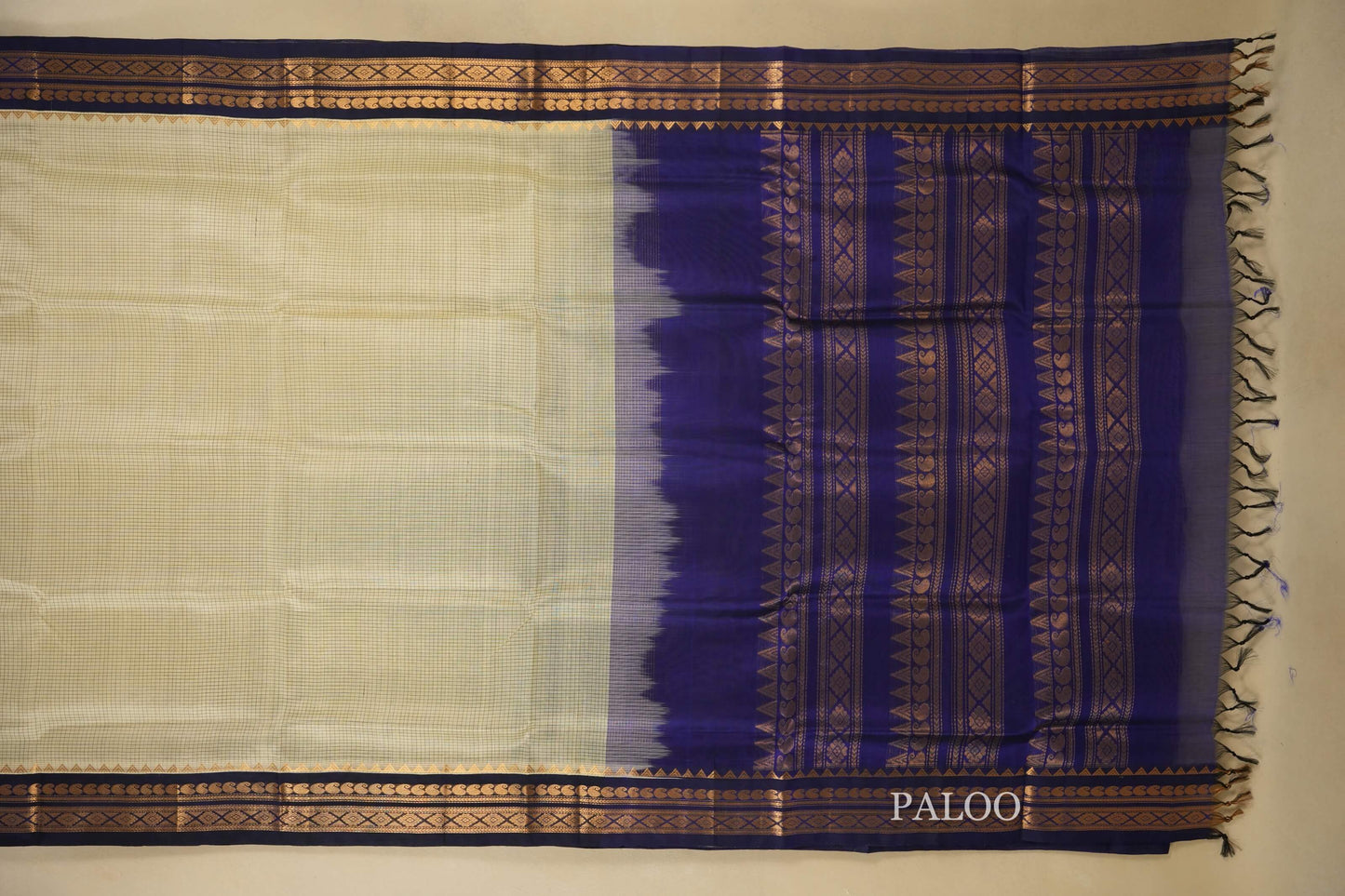 vintage silk cotton saree paloo