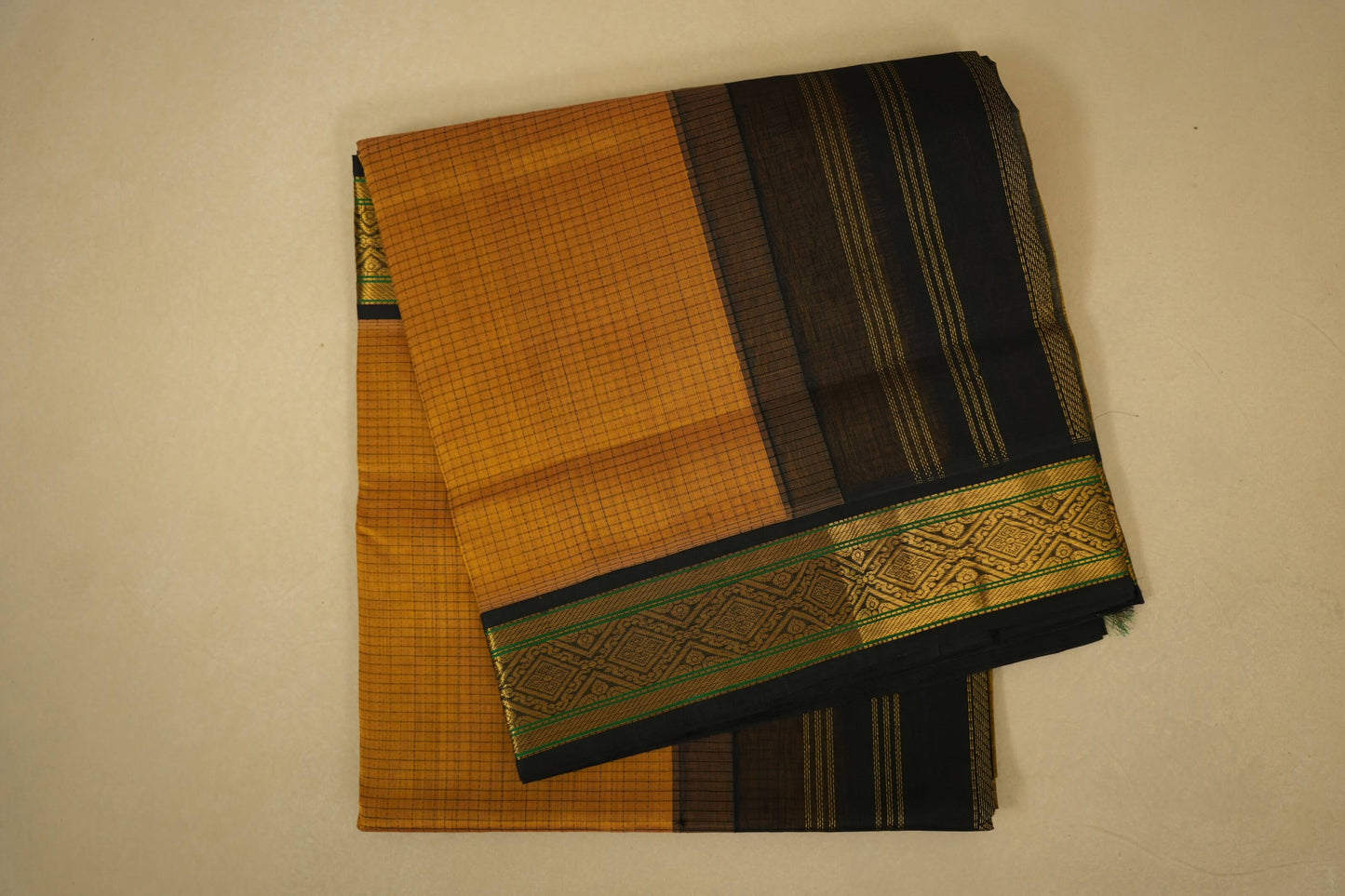 Mustard vintage silk cotton saree