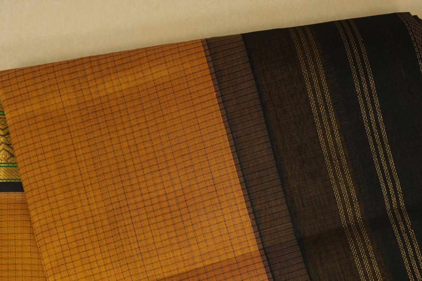 checked vintage silk cotton saree