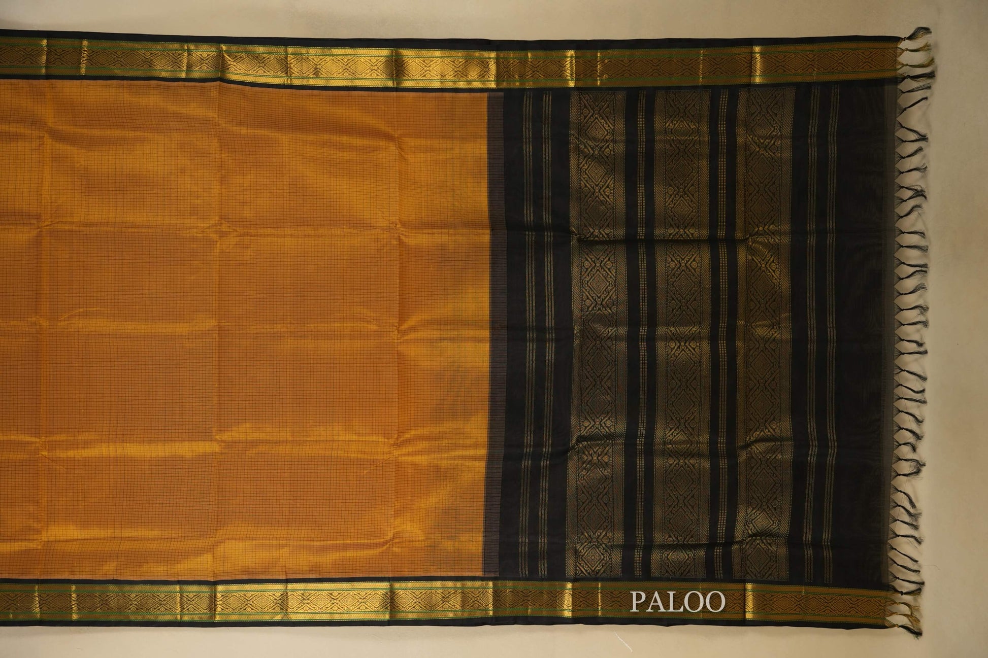 vintage silk cotton saree paloo