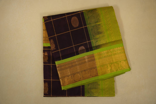 Coffee brown vintage silk cotton saree