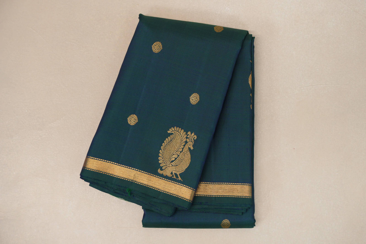 Peacock Green Vintage Kanjivaram Silk Saree SS8912