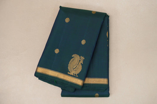 Peacock Green Vintage Kanjivaram Silk Saree SS8912