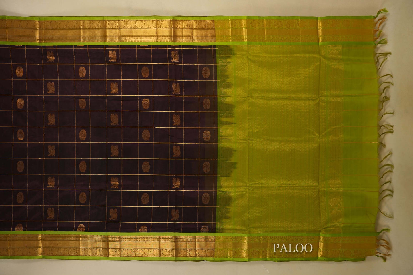 vintage silk cotton saree paloo